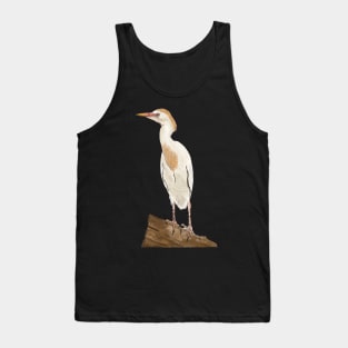 White Cattle Egret Drawing Tank Top